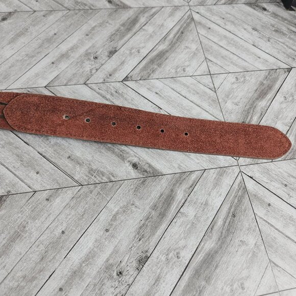 Studded 3 Strand Brown Leather Belt Womens M Country Western Rodeo Bling - Picture 9 of 11